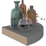 vidaXL Kotna polica visok sijaj siva 25x25x3,8 cm MDF | Shoptok.si