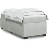 Box spring krevet s madracem svjetlosivi 100x200 cm baršunasti | shoptok.hr
