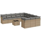 Maison Chic Seti vrtnega pohištva - Vrtna garnitura - Vrtni pohištvo set 12-delna z blazinami bež poli ratan, (21817661) | Shoptok.si