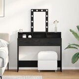 vidaXL Crni hrast Drvena konstrukcija 100 x 41 x 140 cm Ogledalo Cijene