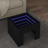 vidaXL Klubska mizica z neskončnimi LED črna 40x40x30 cm Cene