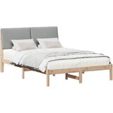  Okvir kreveta s uzglavljem Smeđa i svijetlo siva 150 x 200 cm | Eponuda.ba