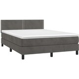  box spring s madracem LED tamnosivi 140x200 cm baršun | shoptok.hr