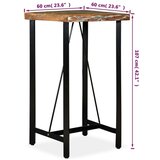 Barska barski stol od masivnog obnovljenog drva 60x60x107 cm | shoptok.hr