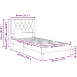  Krevetna konstrukcija Svjetlosiva 80 x 200 cm Baršun | shoptok.hr