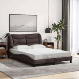  Okvir kreveta s LED svjetlima tamnosmeđi 140x190 cm od tkanine | shoptok.hr