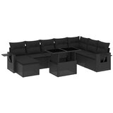  8-dijelni set vrtnih sofa od poliratana s jastucima crni Crna 100 x 55 x 73 cm | Shoptok.si