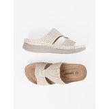 SEASTAR Light beige comfortable flip-flops with cutouts | Shoptok.si