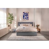 Bonami Selection Plavi tapecirani bračni krevet s prostorom za pohranu s madracem/letvičastim okvirom 160x200 cm Thessa Bold - | shoptok.hr