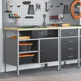 vidaXL Moderna delovna miza Siva, Rjava, Črna Jeklo, inženirski les | Shoptok.si