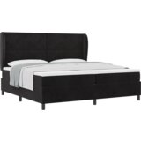 Box Spring Krevet s Madracem Crni 200x200 cm Baršun | shoptok.hr