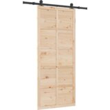 vidaXL Klizna vrata Smeđa 80 x 208 cm Masivna borovina | shoptok.hr