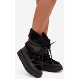 Boto Women's Snow Boots With Fur And Lacing On Platform Black Marinna | Shoptok.si