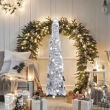  Prigodno umjetno božićno drvce srebrno 120 cm PET | shoptok.hr