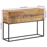 vidaXL Konzolna mizica 110x30x75 cm trd neobdelan mangov les in železo | Shoptok.si
