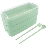 Prenosna lunch box posoda za hrano 900ML + pribor zelena