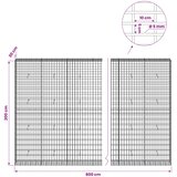  Gabion s žicom debljine 5 mm i mrežom 5x10 cm 800x30x200 cm | shoptok.hr
