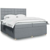  Krevet s oprugama i madracem svjetlosivi 200 x 200cm od tkanine | shoptok.hr