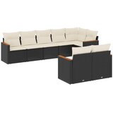  8-dijelni set vrtnih sofa od poliratana s jastucima crni | shoptok.hr