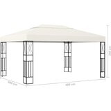  Sjenica s LED svjetlosnim trakama 3 x 4 m krem od tkanine | shoptok.hr