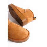 Capone Outfitters Thick Soled Round Toe Furry Inside Tan Suede Half Boots | shoptok.hr