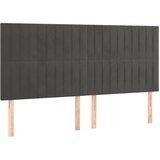 Maison Chic Posteljno vzglavje - Vzglavna omarica 4 kosa temno siv 80x5x78/88 cm žamet, (22077641) Cene