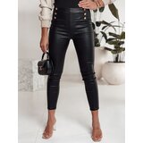 DStreet Spodnie damskie SKINLOVE skórzane z wysokim stanem czarne | Shoptok.si