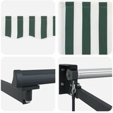  Skrovita tenda Zelena i bijela 4 × 3 m Platno i Aluminij | Eponuda.ba