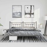  Metalni okvir za krevet s uzglavljem crni 193x203 cm | shoptok.hr