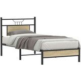 vidaXL Posteljni okvir brez vzmetnice hrast 90x190 cm inženirski les | Shoptok.si