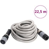 vidaXL Vrtna cev s pršilno šobo srebrna 0,6" 22,5 m nerjaveče jeklo, (20981836) | Shoptok.si