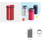Brabantia koš na dotik rdeč 402487 | Shoptok.si
