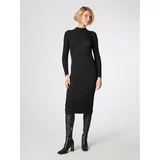 Simple Pletena obleka SUD507-01 Črna Slim Fit