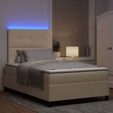 Krevet s opruga kutije s LED trakama Krema 120 x 200 cm tkanina | Eponuda.ba