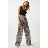  Women's Black Beige Leopard Patterned Palazzo Trousers | Eponuda.ba
