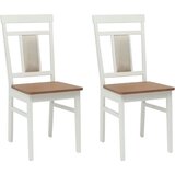  Stolac za blagovanje 2 pcs Bjela i prirodna Čvrsto drvo od gume | shoptok.hr
