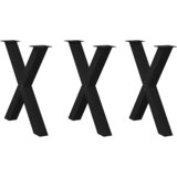 vidaXL Noge blagovaonski stol X-oblika 3 kom crne 80x(72-73) cm čelik Cijene