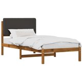  Krevetni okvir s tapiciranim uzglavljem Prirodna i tamnosiva - Prirodna i tamnosiva 75 x 190 cm | shoptok.hr