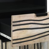 vidaXL kopalniška omarica s predalom s polico rjava, črna 38 x 33.5 x 160 cm | Shoptok.si