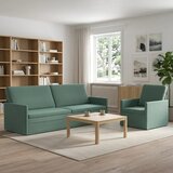  Set sofe 2 pcs Morska zelena Baršun - zelena boja mora 1-Sjedalo + 3-Sjedalo (210 cm) | shoptok.hr