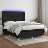  box spring s madracem LED crni 140x200 cm od tkanine | shoptok.hr