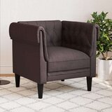 vidaXL Fotelja Chesterfield tamnosmeđa od tkanine | shoptok.hr
