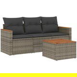Maison Chic Seti vrtnega pohištva - Vrtna garnitura - Vrtni pohištvo set 4-delna z blazinami siv poli ratan, (21820815) | Shoptok.si
