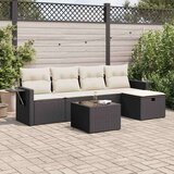 vidaXL 6-dijelni set vrtnih sofa s jastucima crni od poliratana | shoptok.hr