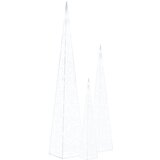  Set akrilnih ukrasnih LED stožaca hladni bijeli 60/90/120 cm | shoptok.hr