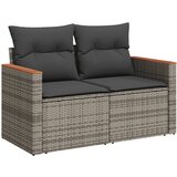 Maison Chic Vrtni kavč - Zunanji kavč z blazinami 2-sedežni siv poli ratan, (22043783) Cene