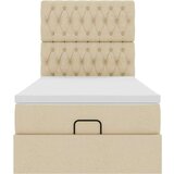  Otomanski posteljni okvir z vzmetnico krem 80x200 cm blago, (21653254) | Shoptok.si