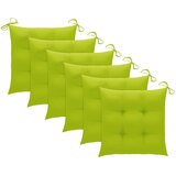  Vrtne stolice s jastucima 6 kom od masivne tikovine Zelena | shoptok.hr