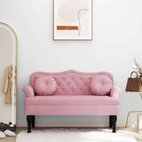  Klupa s jastucima Ružičasta 120 5 x 65 x 75 cm baršunasta | shoptok.hr