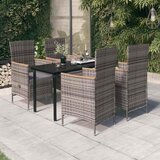  5-dijelni vrtni blagovaonski set s jastucima sivi Siva Dužina stola 140 cm | shoptok.hr